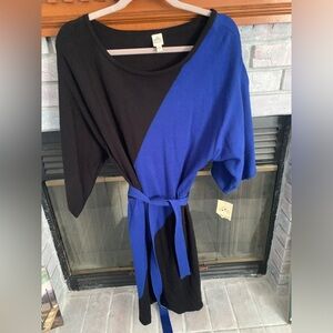 Colorblock Black and Blue Dress